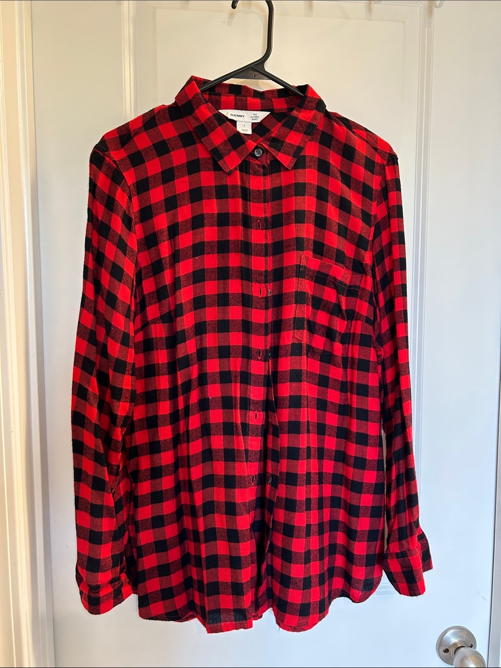 Old Navy Red and Black Buffalo Check Button-Down Shirt